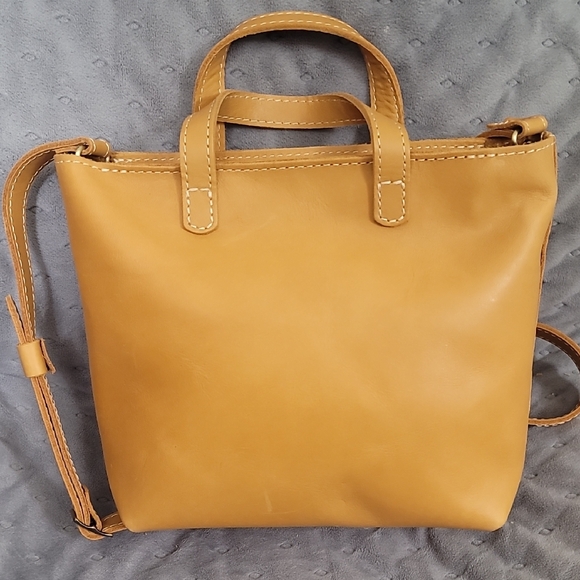 Portland Leather Goods Mini Cb Zip Tote In Sunflower - Picture 2 of 8